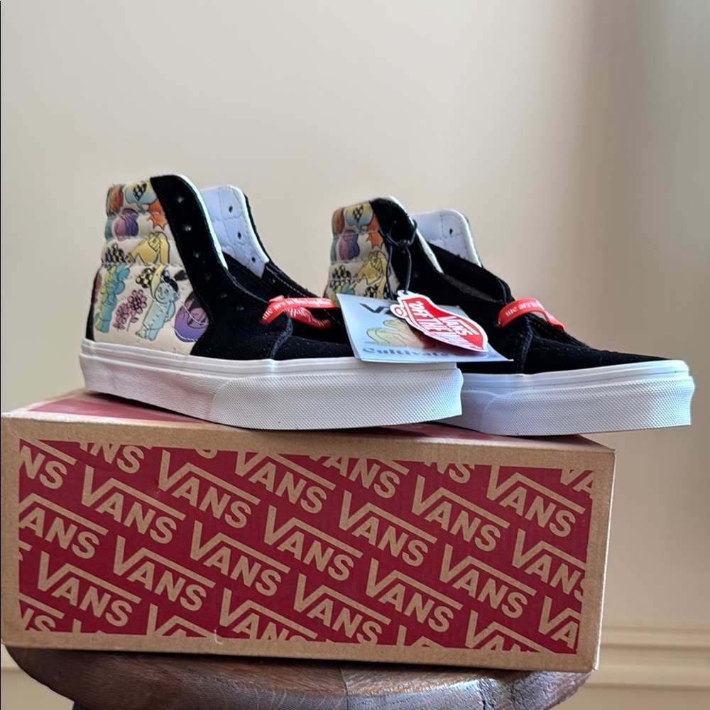 Vans Black and White High-Top Sneakers